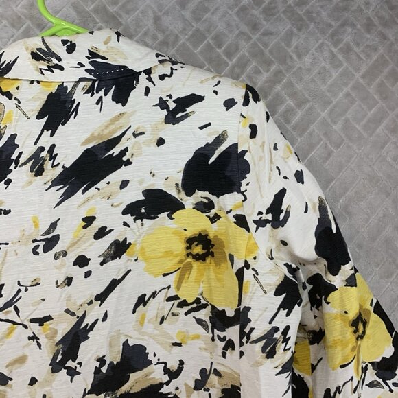 David Brooks Women XL Blazer Silk Floral Artistic Colorful 3/4 Sleeve Open Front - Picture 14 of 16